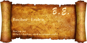 Becher Endre névjegykártya
